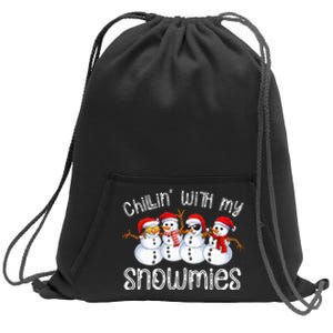 Snowman Christmas Chillin With My Snowmies Ugly Sweatshirt Cinch Pack Bag