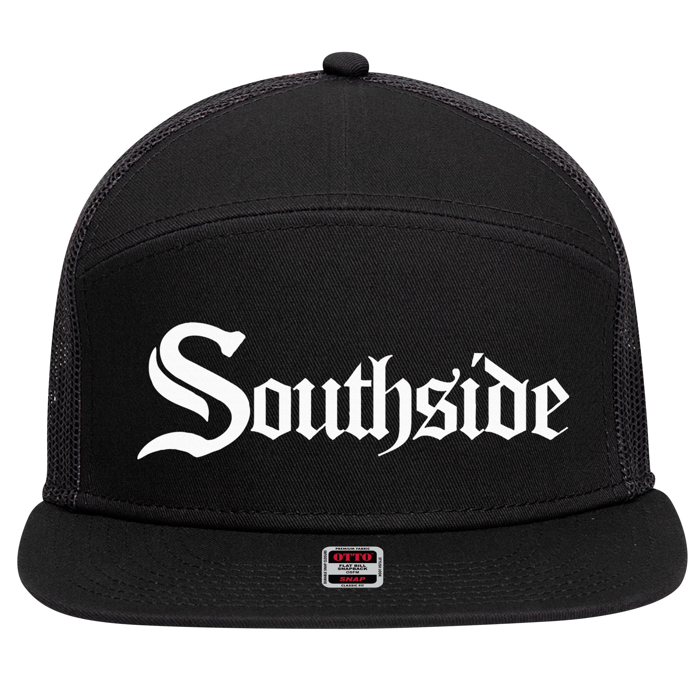 Southside Chi City Chicago 7 Panel Mesh Trucker Snapback Hat
