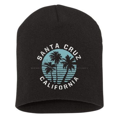 Santa Cruz California Sunset 70s 80s Surfer Summer Sun Short Acrylic Beanie