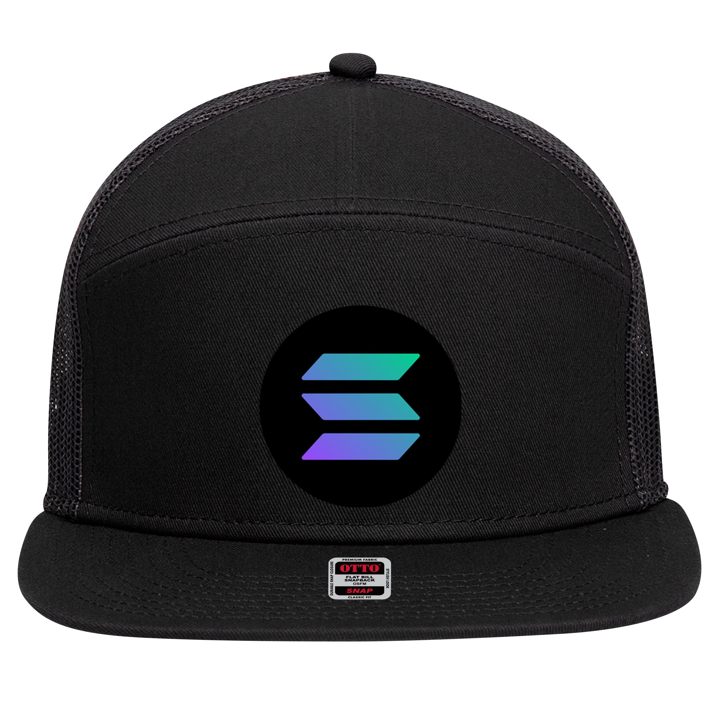 Solana Crypto Currency 7 Panel Mesh Trucker Snapback Hat