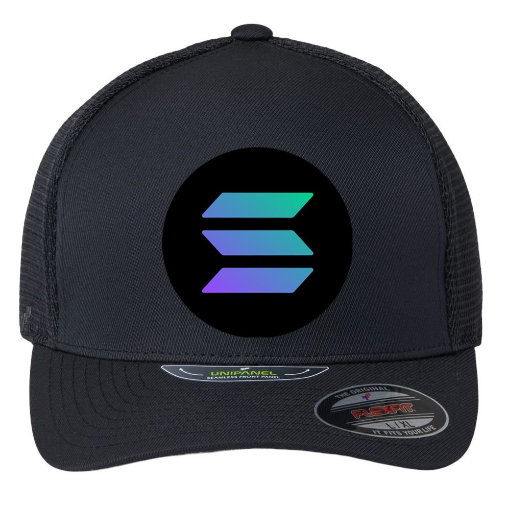 Solana Crypto Currency Flexfit Unipanel Trucker Cap