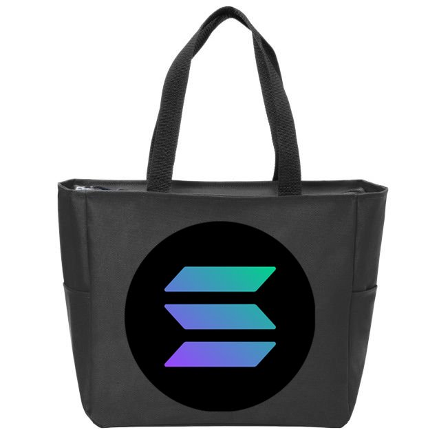 Solana Crypto Currency Zip Tote Bag