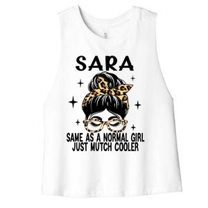 Sara Costume Cute Definition Personalized Name Sara Meaningful Gift Women's Racerback Cropped Tank