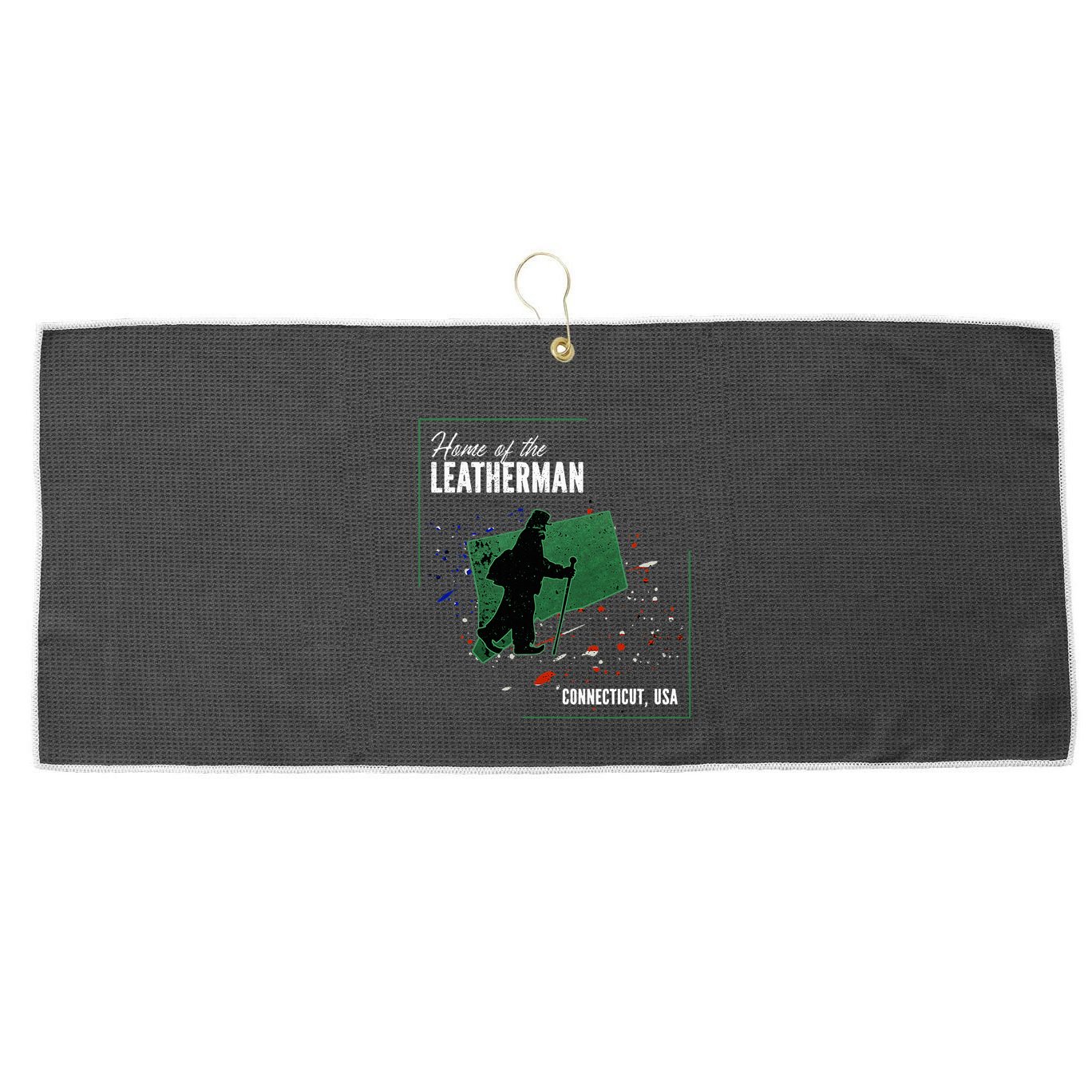 Supernatural Connecticut Cryptid Home Of The Leatherman Large Microfiber Waffle Golf Towel