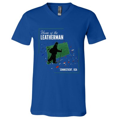 Supernatural Connecticut Cryptid Home Of The Leatherman V-Neck T-Shirt