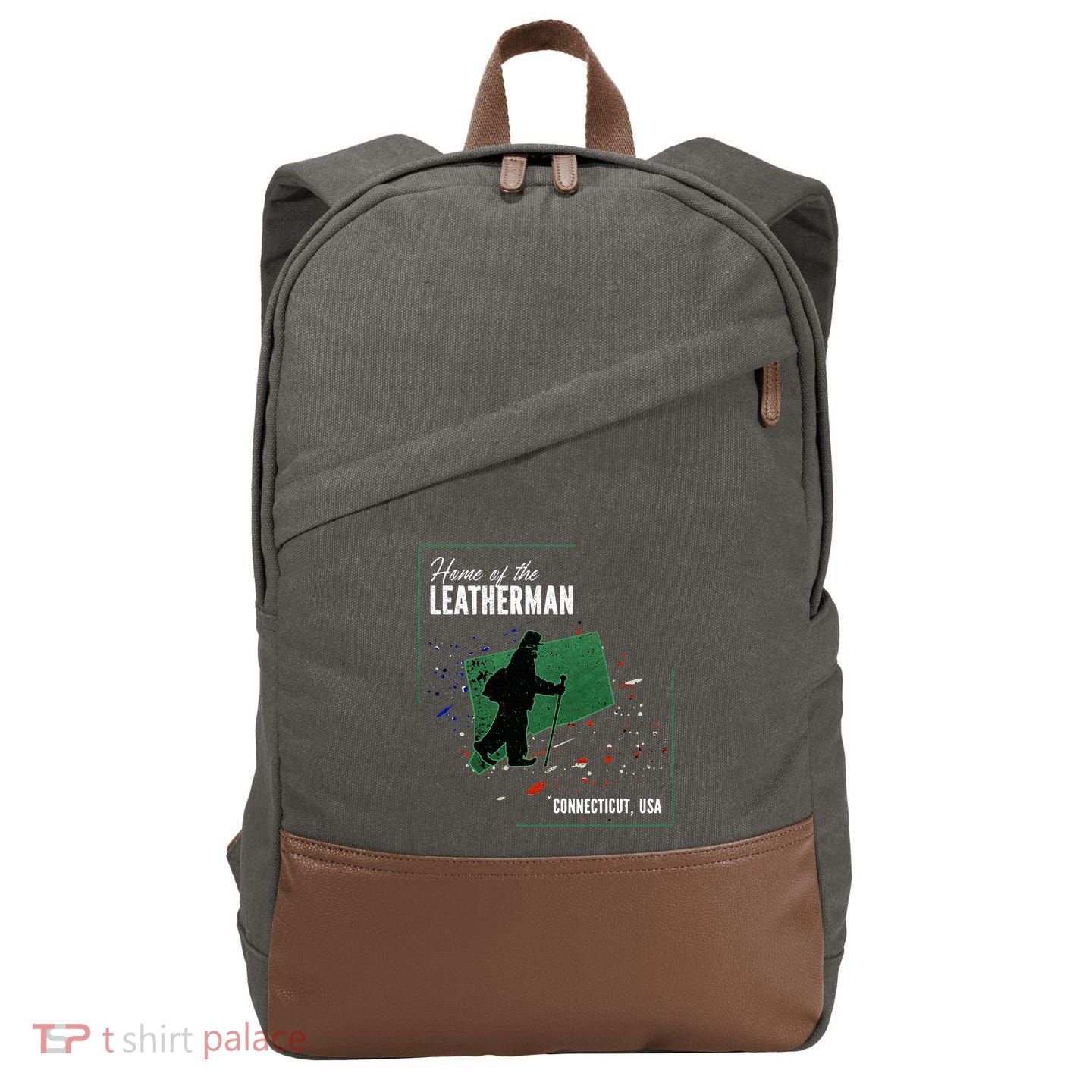 Supernatural Connecticut Cryptid Home Of The Leatherman Cotton Canvas Backpack