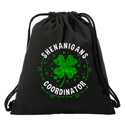 Shenanigans Coordinator Clover St Patricks Day Drawstring Bag
