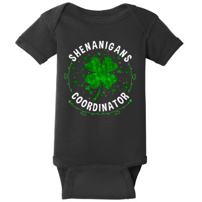 Shenanigans Coordinator Clover St Patricks Day Baby Bodysuit