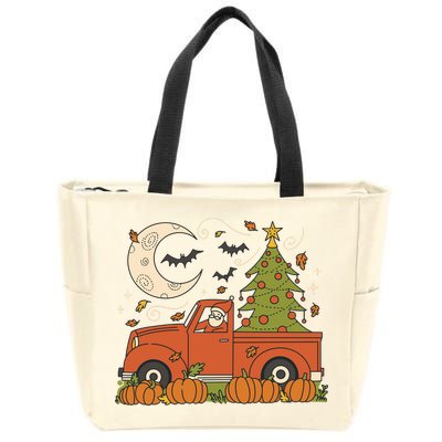 Santa Claus Christmas Holiday Truck Zip Tote Bag