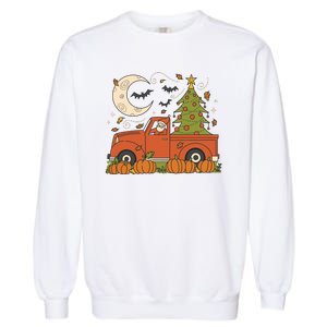 Santa Claus Christmas Holiday Truck Garment-Dyed Sweatshirt