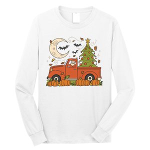 Santa Claus Christmas Holiday Truck Long Sleeve Shirt