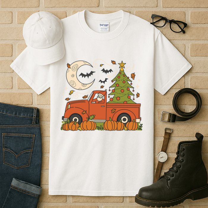 Santa Claus Christmas Holiday Truck Tall T-Shirt