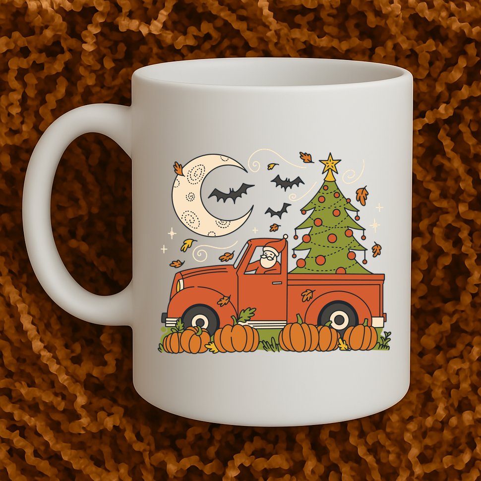 Santa Claus Christmas Holiday Truck Mug