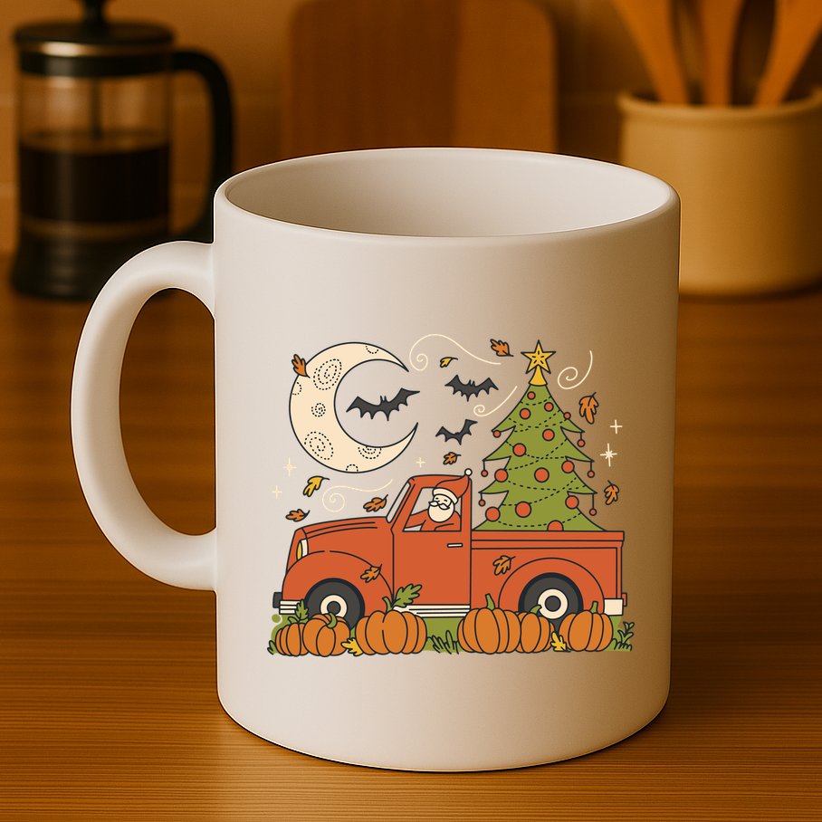 Santa Claus Christmas Holiday Truck Mug