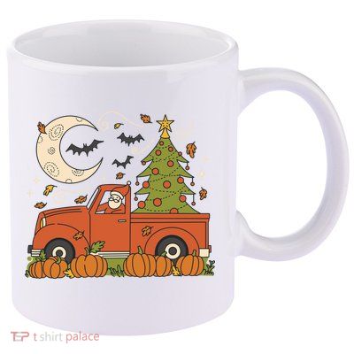Santa Claus Christmas Holiday Truck 11oz C Handle Ceramic Mug