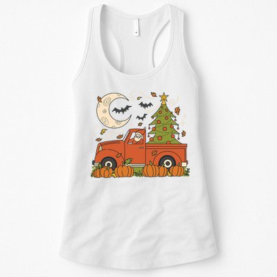 Santa Claus Christmas Holiday Truck Womens Tank Top
