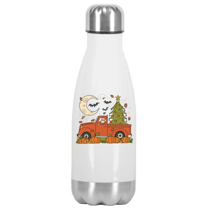 Santa Claus Christmas Holiday Truck Stainless Steel Insulated Water Bottle