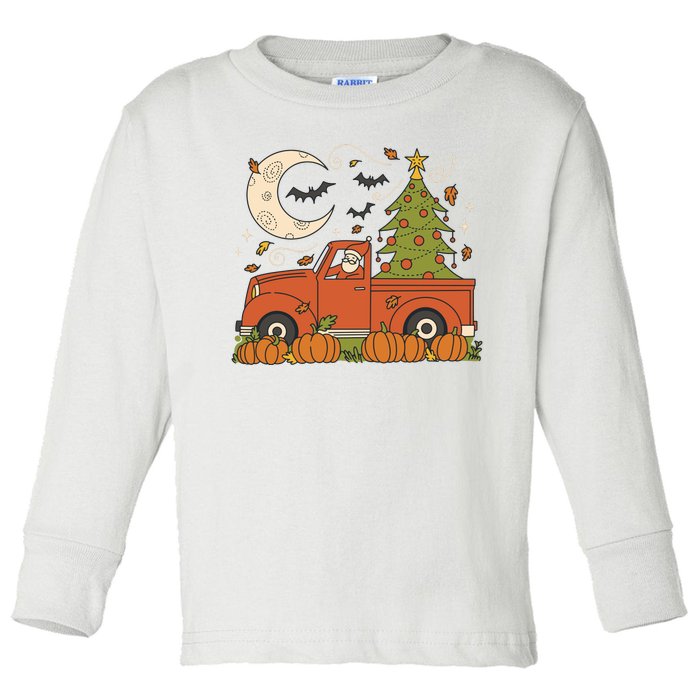 Santa Claus Christmas Holiday Truck Toddler Long Sleeve Shirt