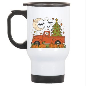 Santa Claus Christmas Holiday Truck Stainless Steel Travel Mug