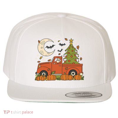 Santa Claus Christmas Holiday Truck Wool Snapback Cap