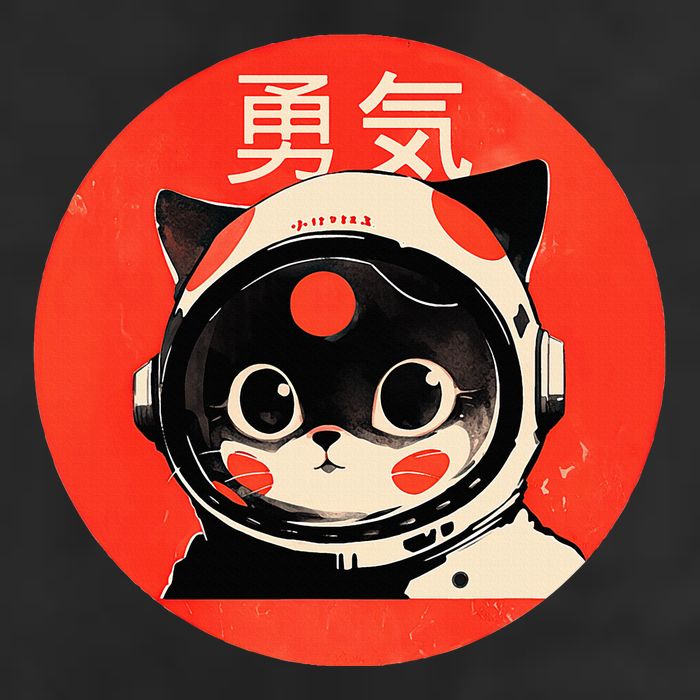 Space Cat Courage Japanese Retro Kawaii Cute Astronaut Cat Cool Comfort Performance Bucket Hat
