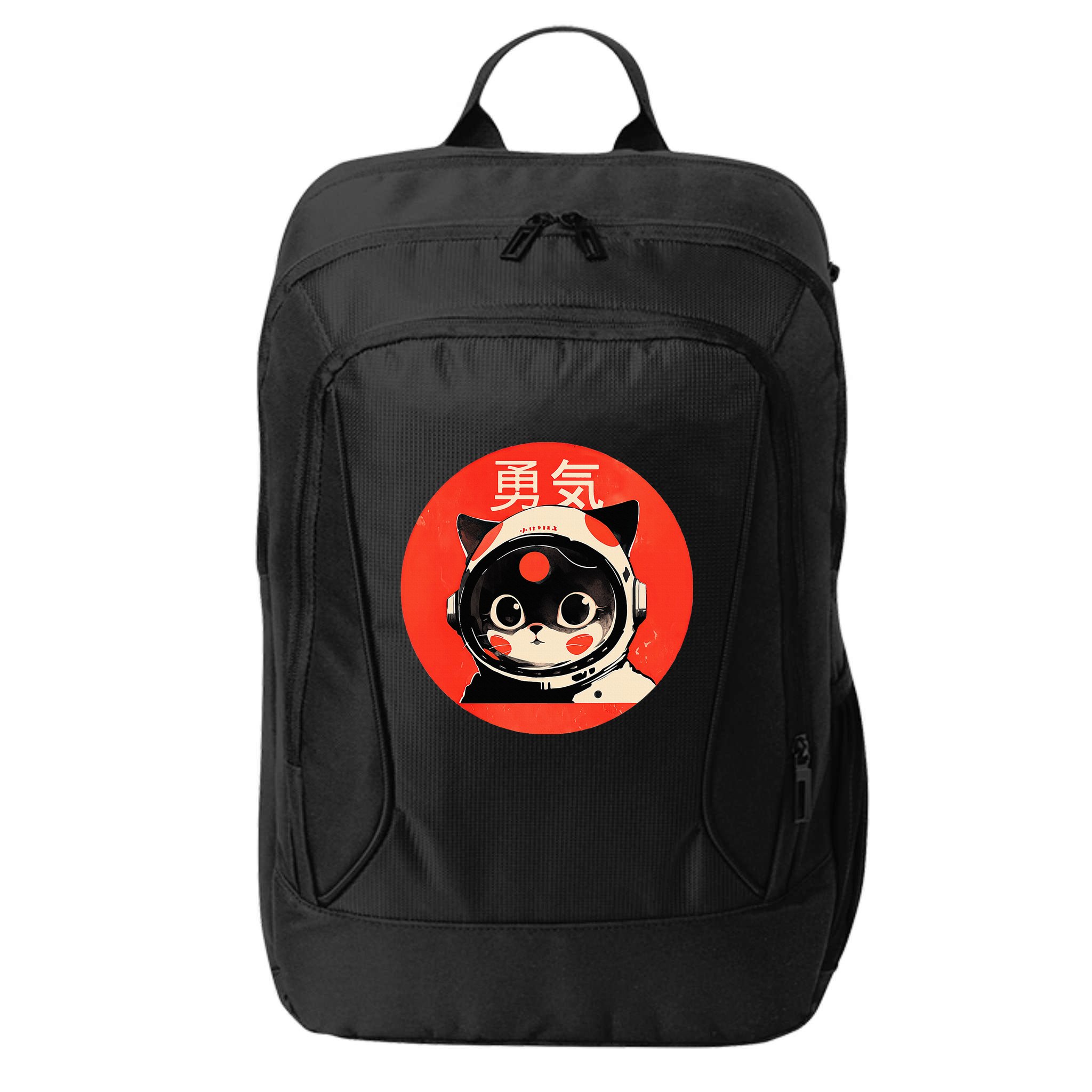 Space Cat Courage Japanese Retro Kawaii Cute Astronaut Cat City Backpack