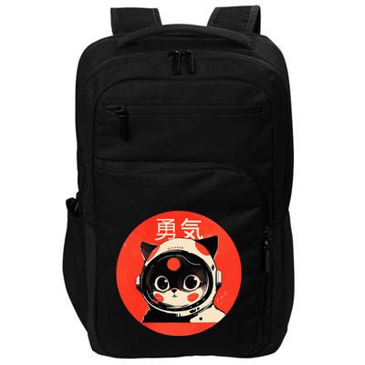Space Cat Courage Japanese Retro Kawaii Cute Astronaut Cat Impact Tech Backpack