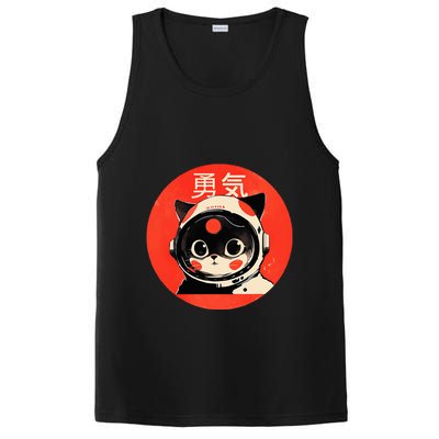 Space Cat Courage Japanese Retro Kawaii Cute Astronaut Cat PosiCharge Competitor Tank