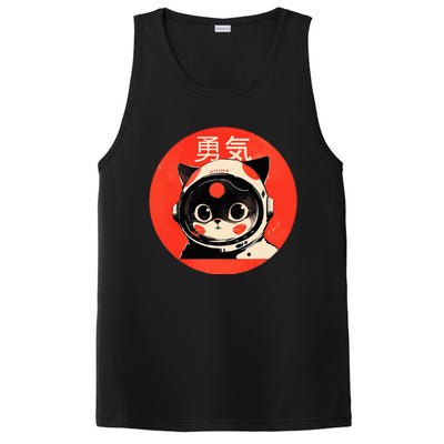 Space Cat Courage Japanese Retro Kawaii Cute Astronaut Cat PosiCharge Competitor Tank