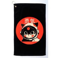 Space Cat Courage Japanese Retro Kawaii Cute Astronaut Cat Golf Towel