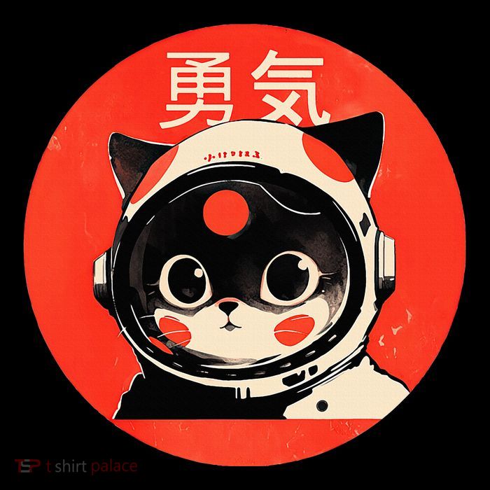 Space Cat Courage Japanese Retro Kawaii Cute Astronaut Cat Visor