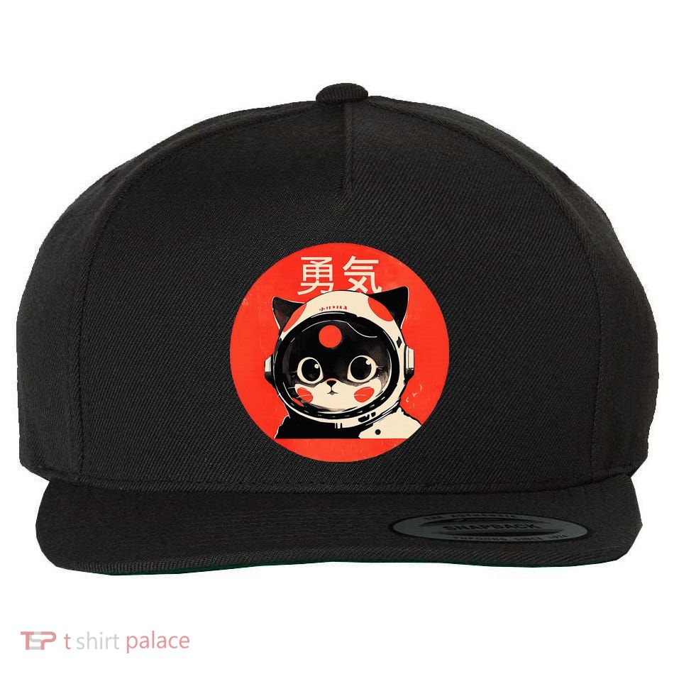 Space Cat Courage Japanese Retro Kawaii Cute Astronaut Cat Wool Snapback Cap