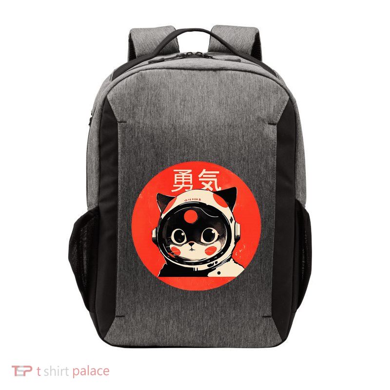 Space Cat Courage Japanese Retro Kawaii Cute Astronaut Cat Vector Backpack
