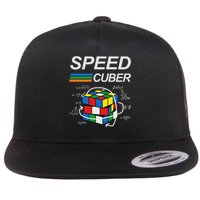 Speed Cuber Competitive Puzzle Funny Speedcubing Players Flat Bill Trucker Hat