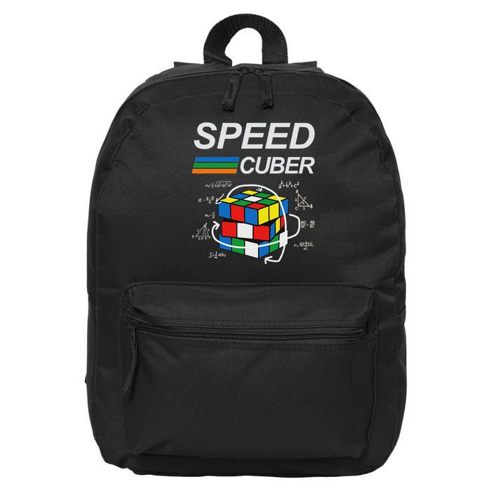 Speed Cuber Competitive Puzzle Funny Speedcubing Players 16 in Basic Backpack