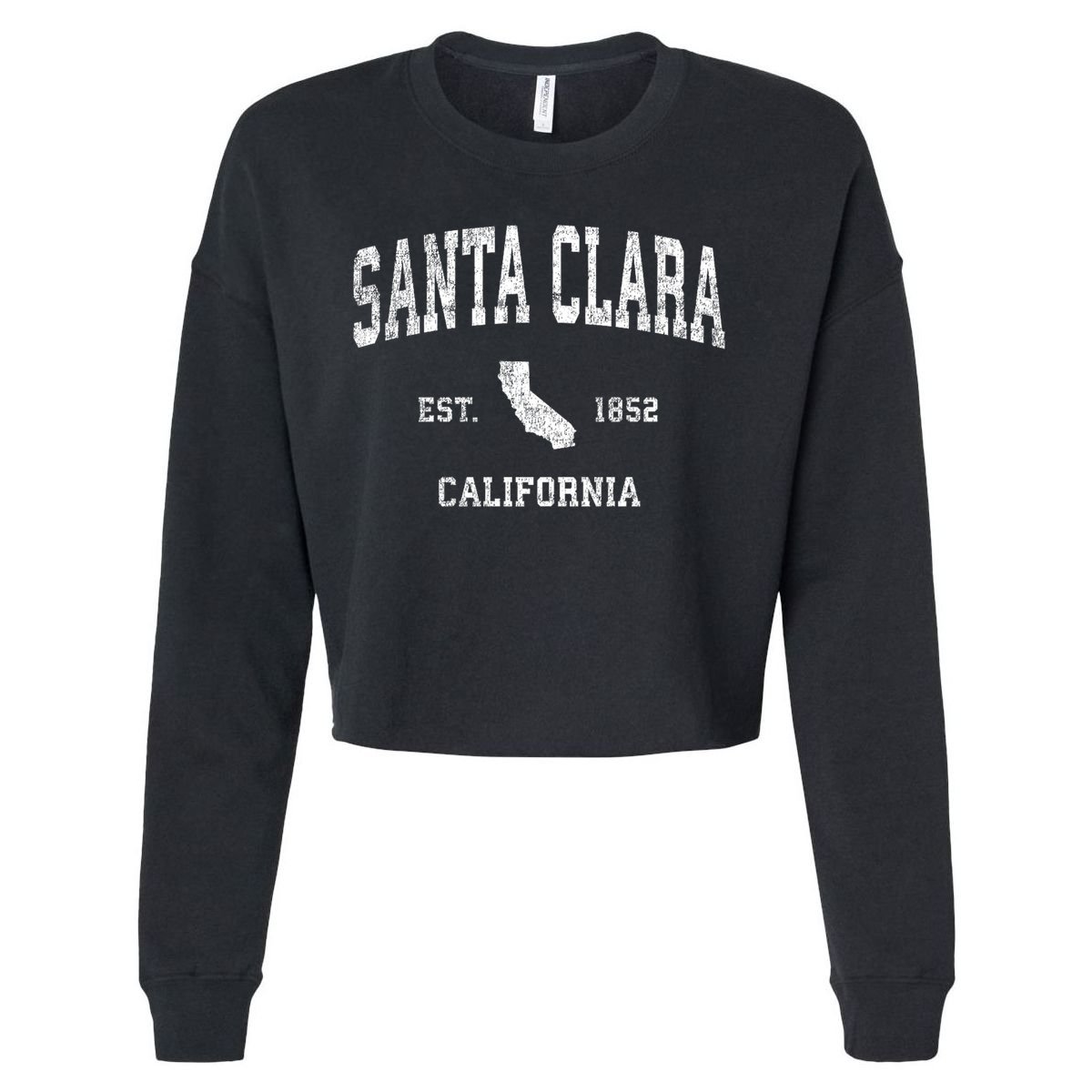 Santa Clara California Ca Vintage Established Sports Design Cropped Pullover Crew
