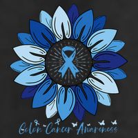 Sunflower Colon Cancer Awareness Month 7 Panel Mesh Trucker Snapback Hat