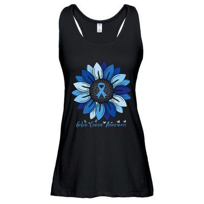 Sunflower Colon Cancer Awareness Month Ladies Essential Flowy Tank