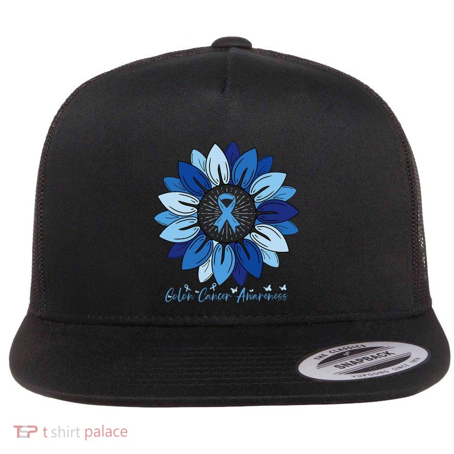 Sunflower Colon Cancer Awareness Month Flatbill Hat
