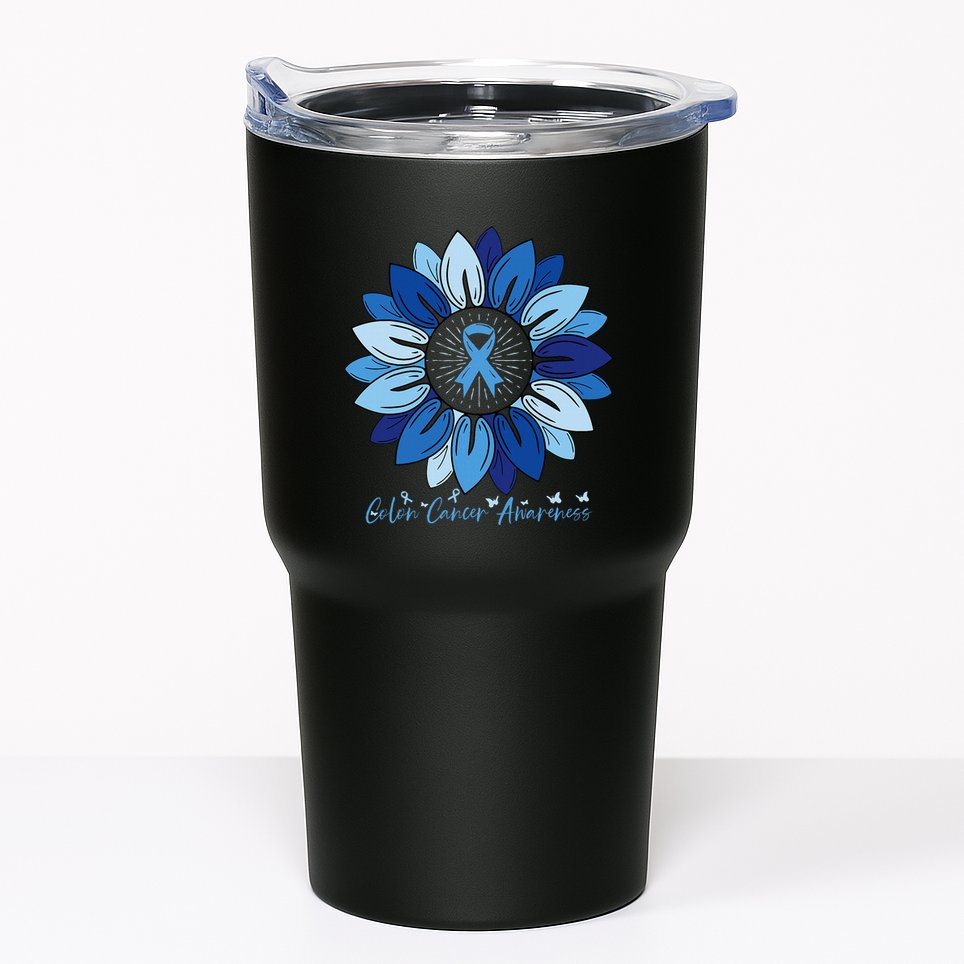 Sunflower Colon Cancer Awareness Month Tumbler