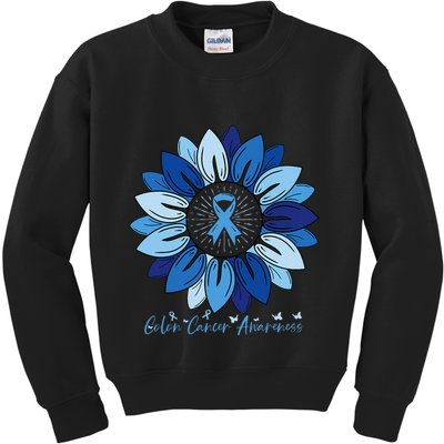 Sunflower Colon Cancer Awareness Month Kids Sweatshirt