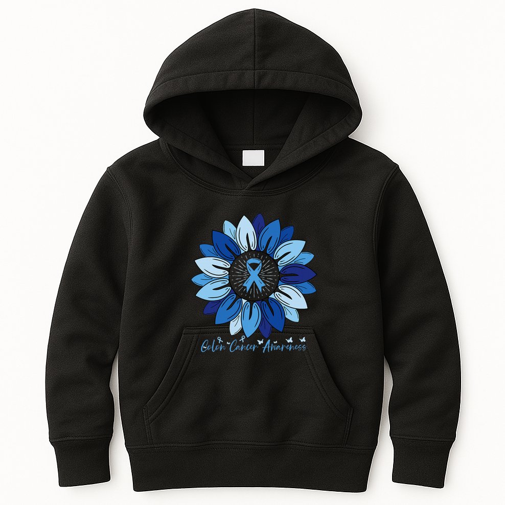 Sunflower Colon Cancer Awareness Month Kids Hoodie