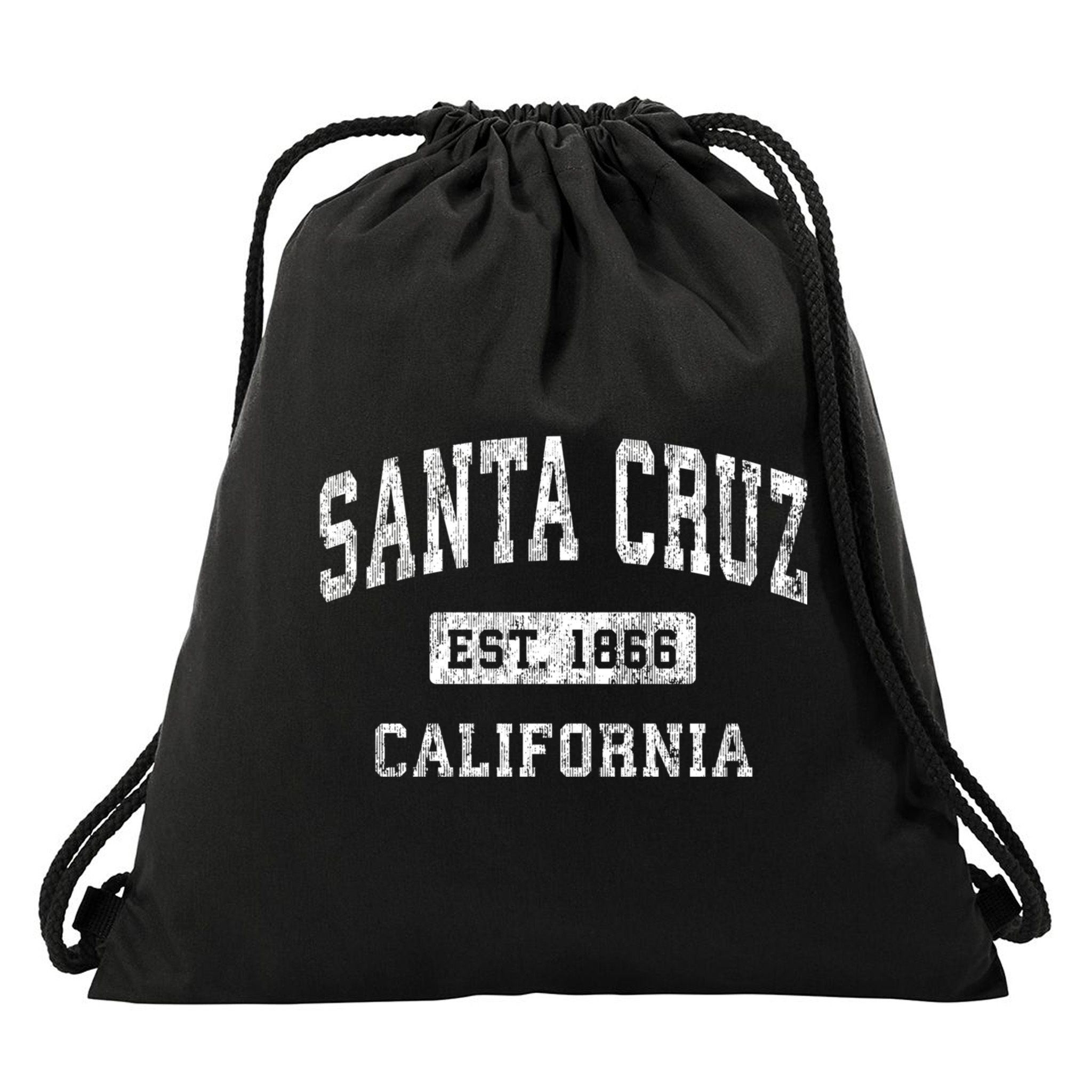 Santa Cruz California Ca Vintage Established Sports Design Drawstring Bag