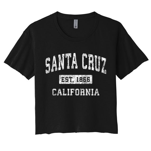 Santa Cruz California Ca Vintage Established Sports Design Crop Top