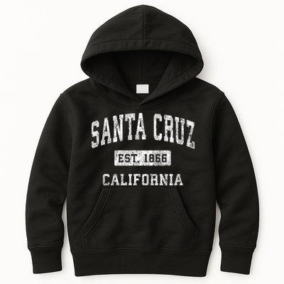 Santa Cruz California Ca Vintage Established Sports Design Kids Hoodie
