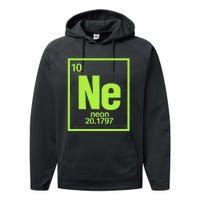 Science Chemistry Chemical Elements Ne Neon Performance Fleece Hoodie