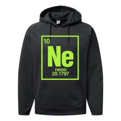 Science Chemistry Chemical Elements Ne Neon Performance Fleece Hoodie