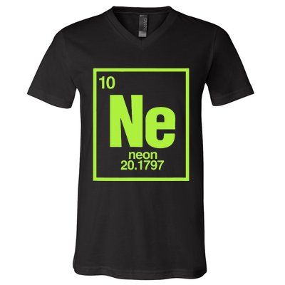 Science Chemistry Chemical Elements Ne Neon V-Neck T-Shirt