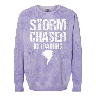 Storm Chaser Chasing Weather Hurricane Tornado Twister Gift Colorblast Crewneck Sweatshirt