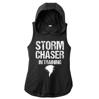 Storm Chaser Chasing Weather Hurricane Tornado Twister Gift Ladies PosiCharge Tri-Blend Wicking Draft Hoodie Tank